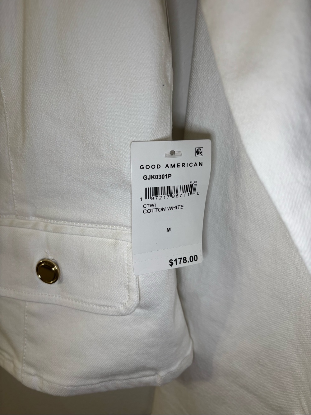 Good American White Button-Front Top - Picture 8 of 8